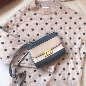 H&M sweater and Jessica Simpson crossbody.